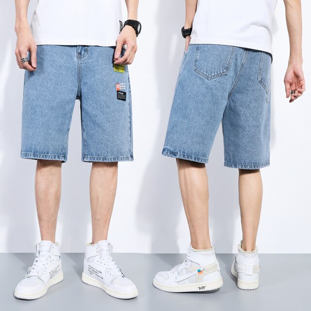 2021 New Spring Summer Men's Denim Shorts Men's Clothing Beach Ripped Jeans Denim Cotton Short Casual Business Social Men Shorts