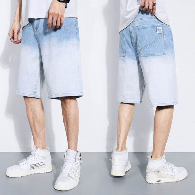 2021 New Spring Summer Men's Denim Shorts Men's Clothing Beach Ripped Jeans Denim Cotton Short Casual Business Social Men Shorts